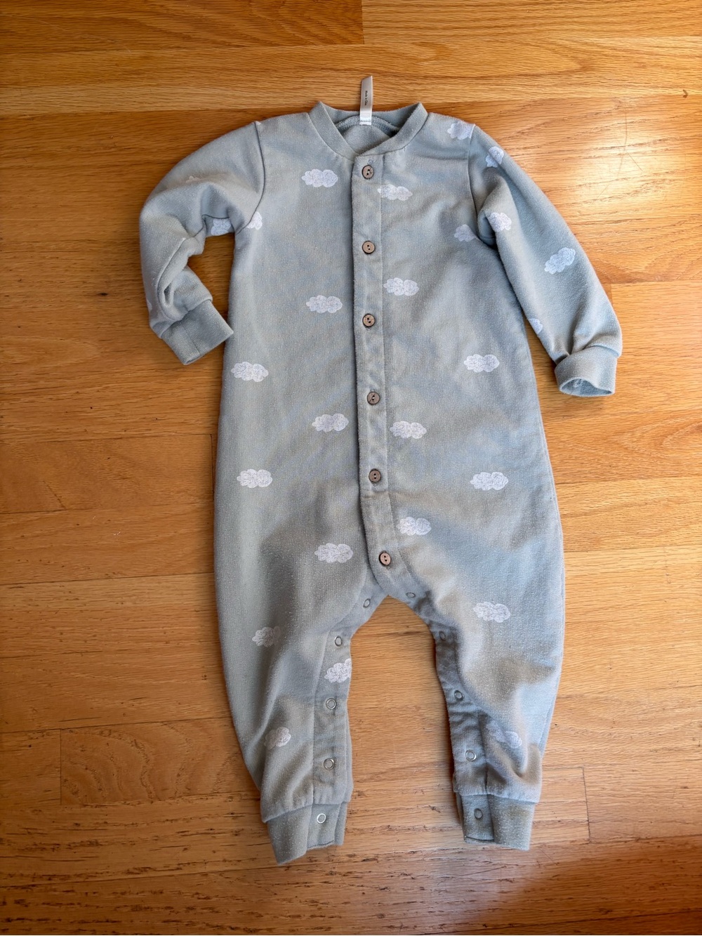 Kids Cloud-Print One-Piece - Light Blue